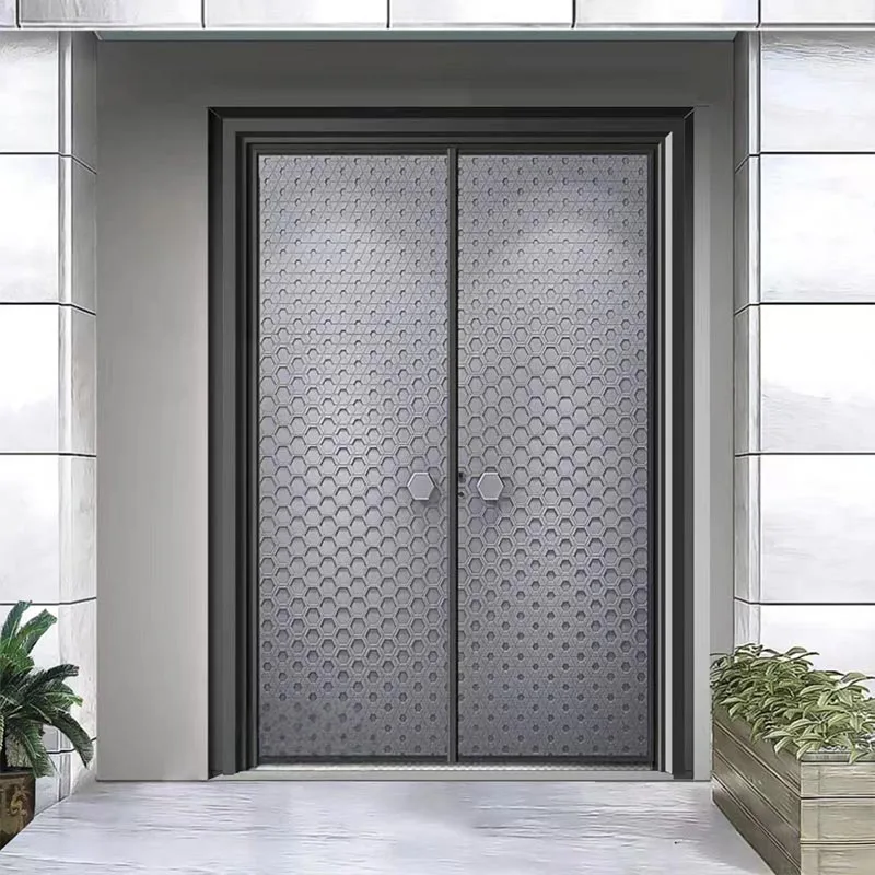 Porte battante double en aluminium moulé résistant au feu