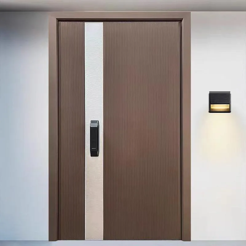 Porte d'entrée intégrée en alliage d'aluminium