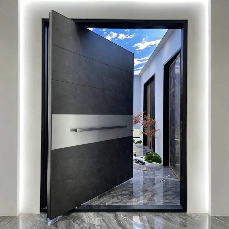 Porte en aluminium moulé sculpté avec précision hors axe