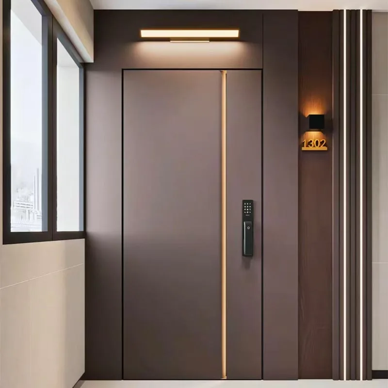 Porte en cuivre et aluminium à une porte et une vue