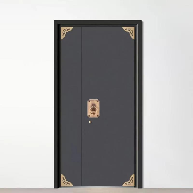 Porte mère-fils d'entrée de villa en aluminium moulé sculpté avec précision