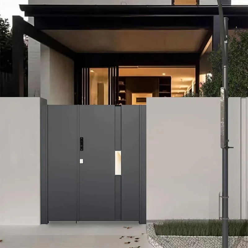Porte de cour en fonte d'aluminium isolée par rupture thermique de villa